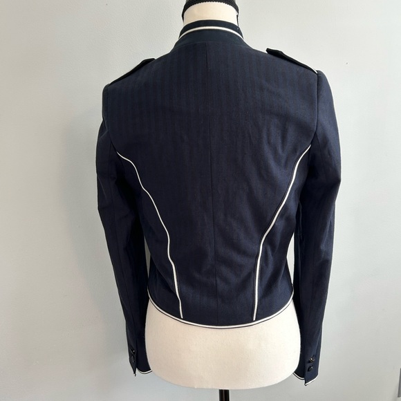NWT Scotch & Soda Cotton Navy Blue Blazer with Military Braid Trim SZ XS - Picture 7 of 11